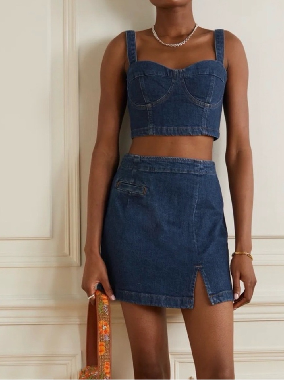 Reformation Freda High Rise Denim Mini Skirt